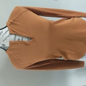 Jenni Split neck Ribbed Intimates Top XS